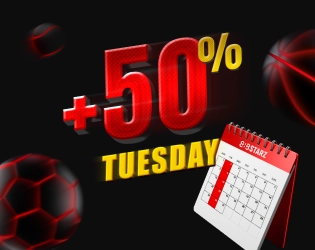 50% BONUS FOR SPORTS BETS EVERY TUESDAY